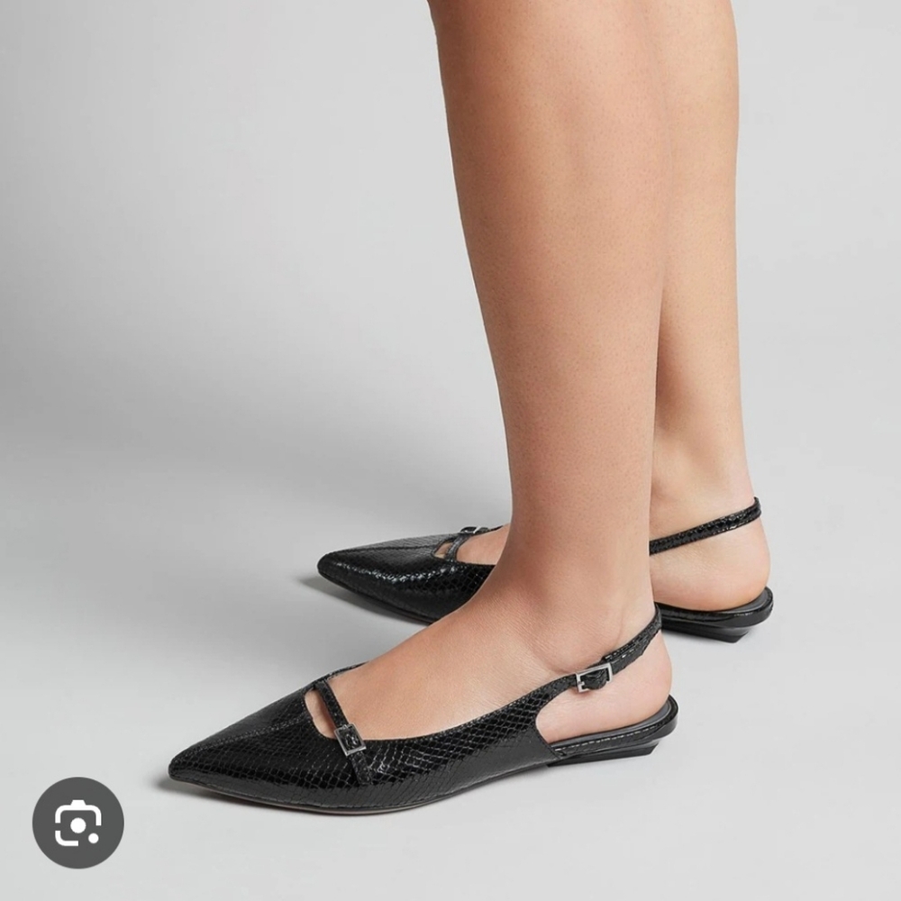 SARTO Black Slingback Mary Jane Kitten Heels, Size 10